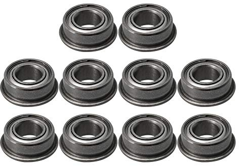 BQLZR Silver MF105ZZ Mini-Kugellager, doppelt geschirmt, Flansch-Kugellager, 5 x 10 x 4 mm, 10 Stück