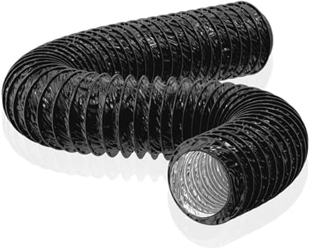 HG Power 75mm Tubo di Scarico, 5m Condotto di Ventilazione Flessibile in Alluminio PVC per Condizionatori d'aria, Asciugatrici e Cappe da Cucina, Nero