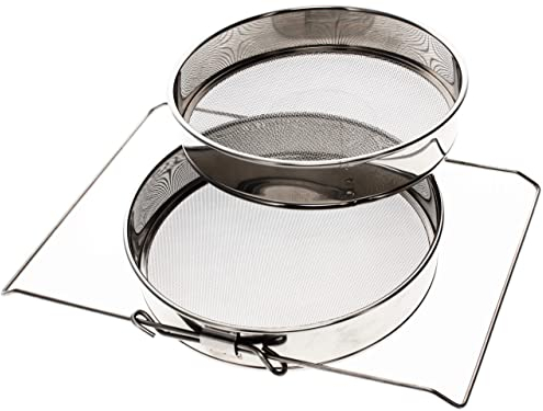 Germerott Bienentechnik Edelstahl Doppelsieb Flach Honigsieb ohne untere Rundung