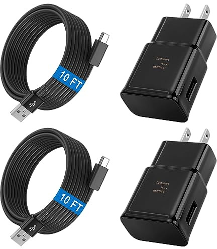 Phone Charger Android Type C 10 FT USB to USB C Charging Cable Fast Charger for Samsung Galaxy S10/S10e/S10+/S9/S9+/S8/S8+/S23/S22/S21 Ultra/S20//S25/S26/S24/Note 20/Note 10/Note 9/Note 8