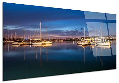 DECLINA, tableau mural, verre acrylique, photo Port du Cap d'Agde, impression HD, décoration murale, tableau design, cadre photo, déco intérieure, bord de mer, paysage marin