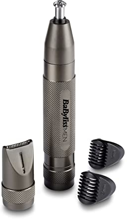 BaByliss MEN Diamond Precision 3-in-1, Nasen- & Ohrenhaarschneider, Augenbrauentrimmer, Detailtrimmer, Nasenhaartrimmer, Ohrenhaartrimmer, E110E, 1er Pack