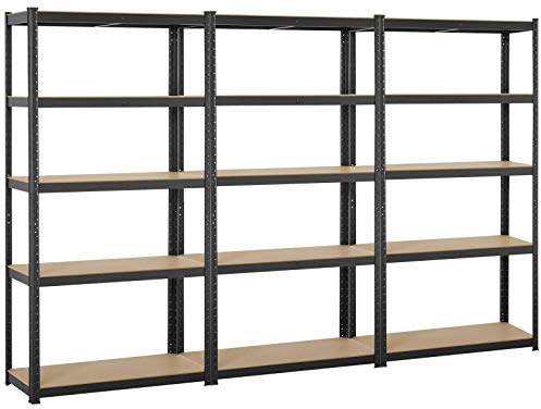 Yaheetech Schwerlastregal 5 Böden Lagerregal Kellerregal Steckregal Werkstattregal Garage Keller, 270 x 180 x 40 cm