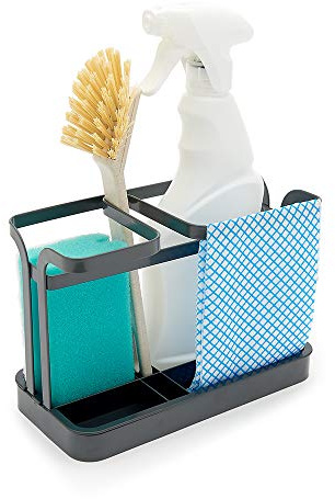 simplywire – Spülbecken-Caddy – Retro Flachdraht Spülbecken-Organizer – Grau