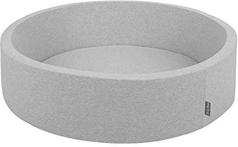 KiddyMoon Rund Bällebad Bällepool 120X30cm/KEINE Bälle ∅ 7Cm Ballgruben Bunten Bällen Für Babys Spielbad Kleinkinder, Hergestellt In Der EU, Hellgrau