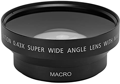 Wide Angle Lens, ​0.43x Metal Universal Wide Angle Macro Conversion Lens, for 62mm Filter Diameter Camera Lens