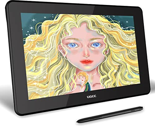 UGEE U1600 Tablette Graphique avec Ecran 15,4 Pouces Moniteur Dessin Entièrement Laminé sRGB 127%, Stylet sans Pile à 8192 Niveaux avec Gomme Numérique pour Android/Windows/Mac/Chrome OS