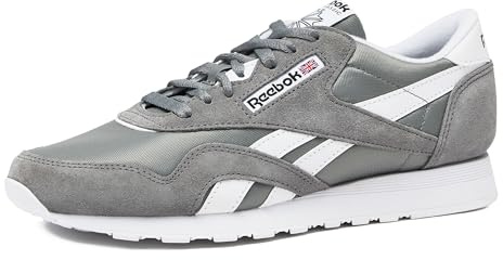 Reebok Classic Nylon Mens Sneakers Tennis Shoes, Pure Grey5/Footwear White/Footwear White, 11