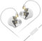 CCA CRA in Ear Monitors Cuffie con microfono Wired Extra Bass Earbud, auricolare Dynamic Driver con cavo staccabile, cuffie con isolamento acustico con jack da 3,5 mm per cantanti musicisti (bianco)