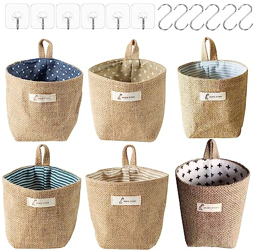 JidRMC 6 organizadores colgantes, cesta pequeña plegable, para guardar objetos y juguetes