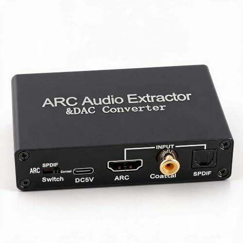 ARC Sound Extractor, Digital Analog Stereo Sound Extractor, 192KHz Optischer SPDIF 3,5mm Kopfhörer Port Konverter für Heimkino TV