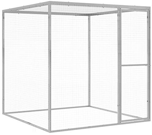 NITCA Kaninchenstall Hasenstall Kaninchenstall Freigehege Für Kaninchen 1,5x1,5x1,5 m Meerschweinchen Käfig Hasenhaus Kleintierhaus Hamsterkäfig Kaninchengehege Kleintierkäfig Verzinkter Stahl