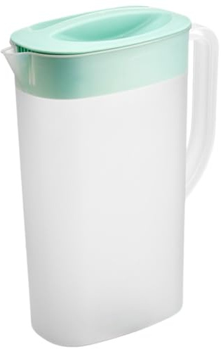 Peosaard Jarra de plástico, Jarra de Agua para refrigerador de 2.5l Engrosamiento de jarras de Agua con Tapas de Agua Resistente al Calor y al frío con Filtro para Agua Jugo de Fruta Bebidas Verdes