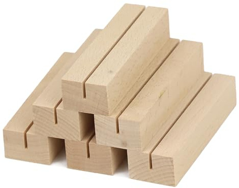 WENLISELL 30 Pcs Wooden Place Card Holders, 10x3x2cm Wood Photo Card Holders, Wood Menu Card Holder for Restaurants, Weddings, Decorations, Photo Stand