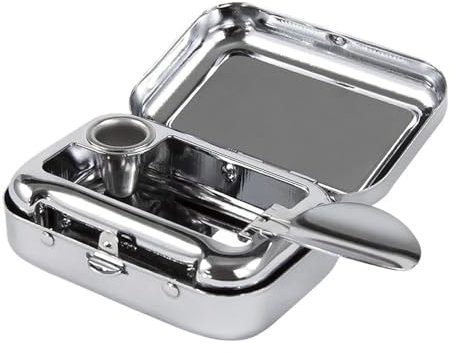 Tragbarer Aschenbecher Edelstahl Taschenaschenbecher Aschenbecher mit Deckel Zigarette Aschenbecher Behälter für Raucher Outdoor Reisen