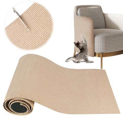 YAOZUP Tappeto Tiragraffi per Gatti, Proteggi Divano Gatti Graffi, 200 * 40cm Tappetino Tiragraffi Autoadesivo, DIY Climbing Cat Scratcher, Antigraffio Gatto Divano