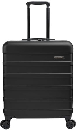 Cabin Max Anode 56x45x25 cm Carry On Hand Luggage Suitcase - Lightweight, Hard Shell, 4 Wheels, Combination Lock Suitable for Jet 2, BA, Easyjet (56L Black, 56 x 45 x 25 cm)