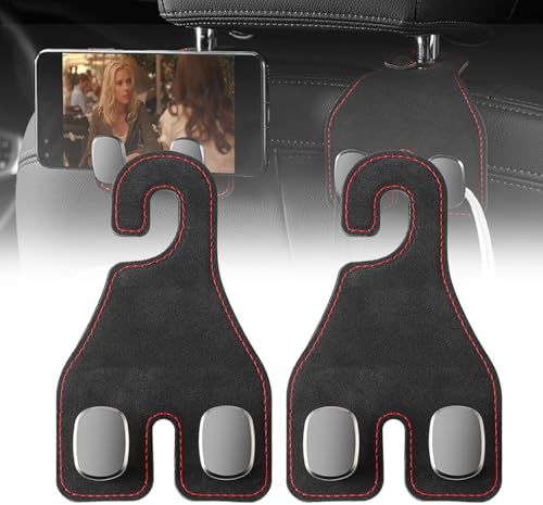2 Stücke Kopfstützenhalterung Auto Kopfstützen Haken Universal Autositz Rückenlehnen Haken Auto Rücksitz Kopfstütze Halter für Kleiderbügel Handtaschenhalter Taschenhaken,（Schwarz）