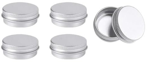 Pots en Aluminium,5 PCS 15ml Contenants Cosmétiques Vides Boite Metal Ronde Petit Pot pour Bougies Maquillage Crème Baume à lèvres