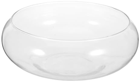 Toddmomy Hydroponic Plant Vase Clear Glass Succulent Pot 10 Inch Transparent Bowl Planter for Home Garden Office Decorative Fish Tank