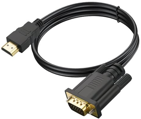 Omivine 3M HDMI to VGA cable, 1080P@60Hz Gold Plated HDMI (In) to VGA (Out) Uni-directional Transfer cable compatible with Raspberry Pi, Roku, computer, desktop, laptop, PC, monitor, projector, HDTV