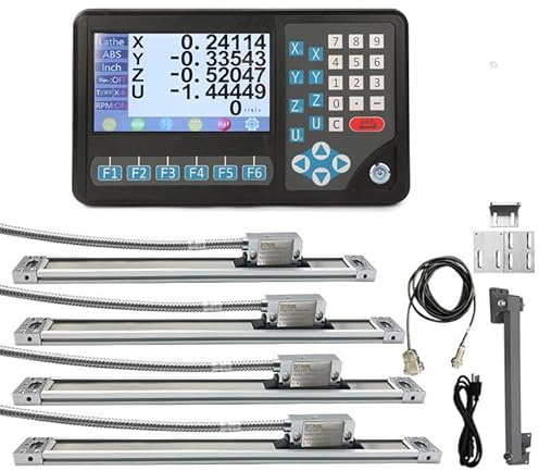 Ditron 4 Axis LCD DRO Multi-Function Digital Readout Display 4pcs of Magnetic Scales DIY Set for Lathe Milling Bridgeport Knee Milling Machine