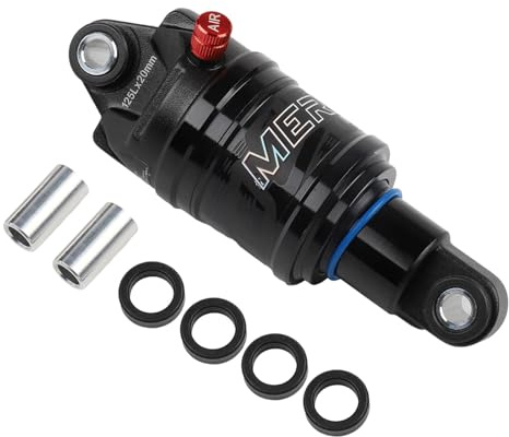 Honseadek Amortiguador trasero para bicicleta de montaña, presión de aire ajustable, aleación de aluminio, bloqueo de rebote, 125 mm, 150 mm, 165 mm, 190 mm, suspensión de bicicleta negra (125 mm x 20