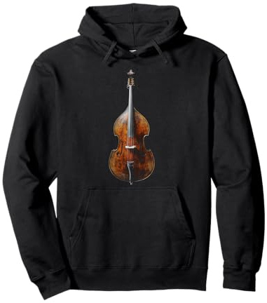 Contrebasse Instrument de Musique Art Graphique Double Basse Sweat à Capuche