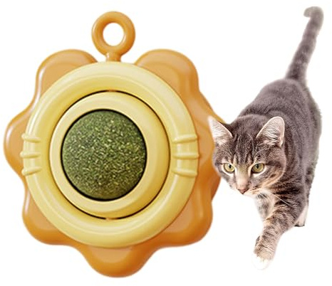 Generico Palline di Gatta per Gatti - 360 Gradi Snack Masticabili Rotanti,Palle Rotolanti Adesive Con Catnip - Per Stimolazione Mentale Prevenzione Noia Casa Viaggio Addestramento Attività Post-Pasto