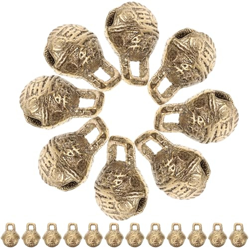 AKOOSY Campanelle Vintage in Rame e Decorazioni Natalizie Foro per Appendere 30 Pezzi Campanellini Decorativi per Creazioni di Gioielli e Collane, per Cane, Gatto