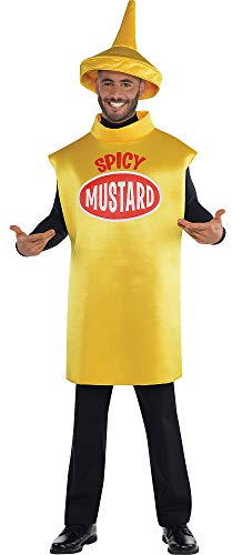 amscan (PKT) (844266-55) Adult Mustard Bottle Costume (Standard)