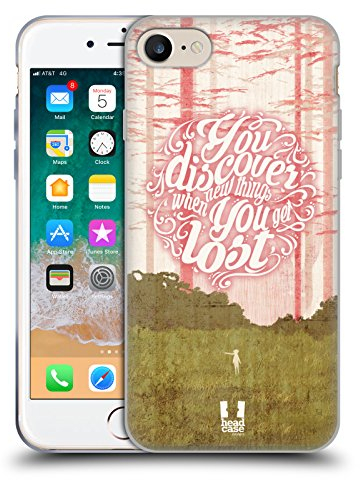 Head Case Designs Découvrir Empreintes de Bloc de Bois Coque en Gel [Protection de Qualité Militaire] Compatible avec Apple iPhone 7/8 / SE 2020 & 2022 Et Compatible avec MagSafe