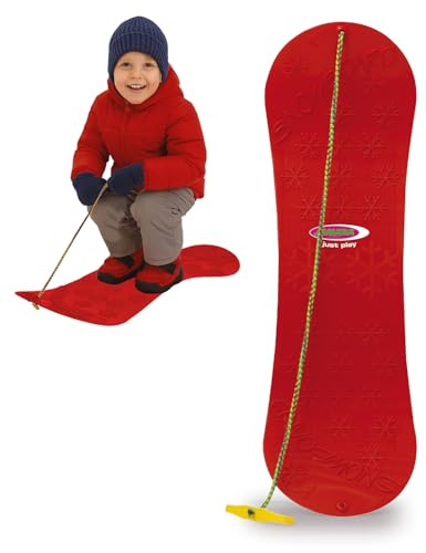 Jamara 460389 röd 460389-snölek snowboard 72 cm enkelt grepp, björnform på handtag, lätt, hållbar