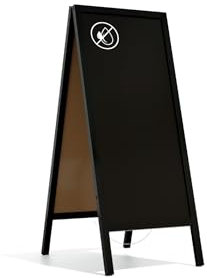 ALLboards Kundenstopper mit schwarzem Holzrahmen 150×61 cm, Werbetafel, Gehwegaufsteller, Aufsteller, Straßenreiter, Kreide