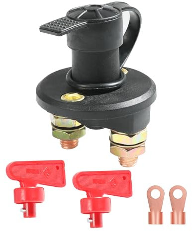 Flaconi Coupe Circuit Voiture,Coupe Batterie 12v,Coupe Circuit,Coupe Circuit Batterie 12V,Coupe Batterie Voiture,Convient pour les Interrupteurs D'isolation de Batterie de Voiture,Camping-Car,Camion