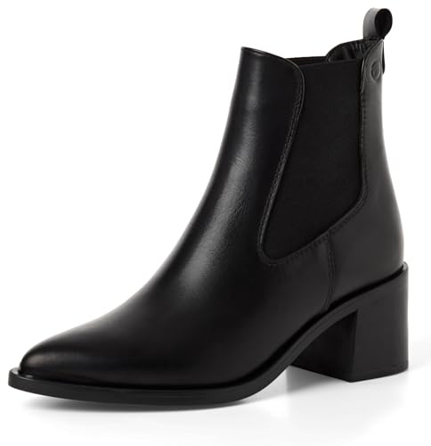 Tamaris Damen 1-25301-45 Chelsea-Stiefel, Damenstiefel, Black Leather, 40 EU