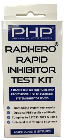 PHP Radhero Rapid Inhibitor 6 Test Kit Strips for Central Heating & Underfloor + PDF Certificate