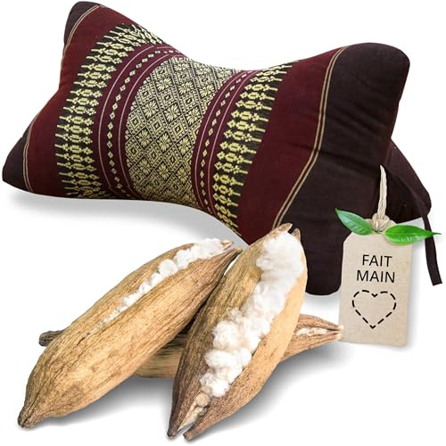 Livasia Coussin appuie-Nuque Coussin os - Ø 15x32cm - Coussin cale-Nuque en Forme d’os, Coussin de Sofa, Coussin de Lecture kapok, Jardin Balcon, Coussin de Voyage Fait Main (Bordeaux)