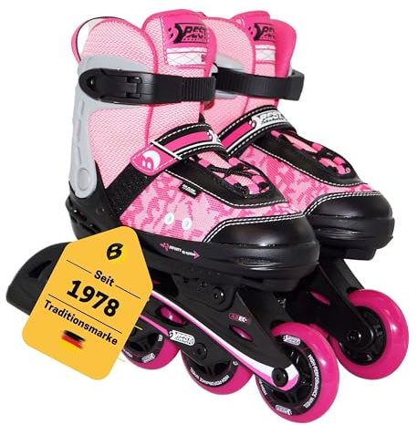 Best Sporting Inline Skates barn och vuxna I rullskor justerbar storlek 38–41 I robust inlines med broms I rosa – svart I högkvalitativa rullskridskor I Inlines med 4 hjul