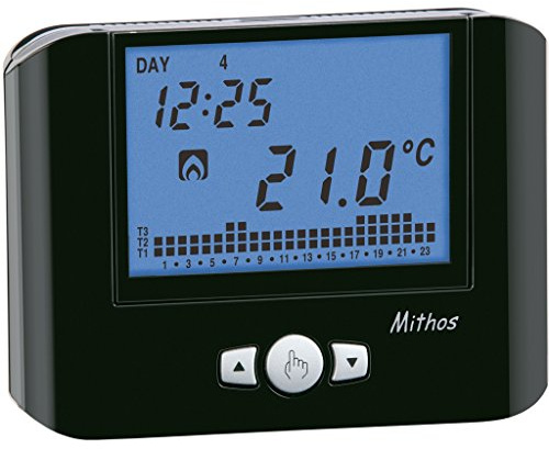 VEMER VE766900 MITHOS - Cronotermostato Digitale da Parete, Programmazione Settimanale, Alimentazione 230V, Nero