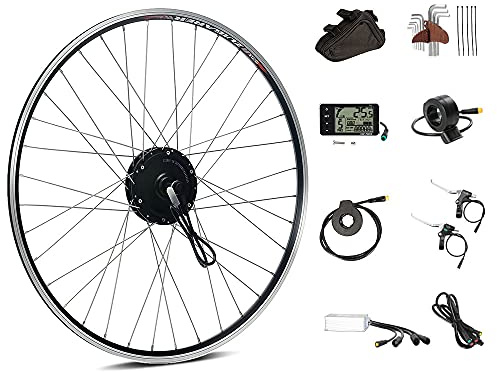 SEASON 28''(700C) E-Bike Umbausatz 36V 350W Brushless Getriebe Hinterrad Nabenmotor, passend für Freilauf 6/7/8/9 Gang, mit LCD Anzeige