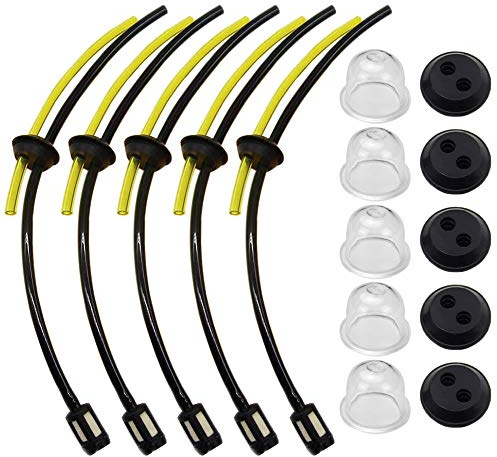 Laixin 5 Pack Petrol Filter Kit Fuel with Tank Filter Hose Pipe Spare Tube for Brush Cutter Trimmer Mower Brush Cutter Shears Pruners