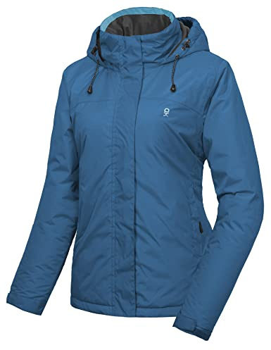 Little Donkey Andy Women's Ski Snowboarding Jacket Waterproof Warm Winter Windproof Mountain Snow Rain Coat Mosaic Blue XS