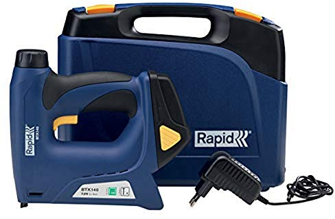 Rapid Akku Tacker BTX140, Hohe Leistung mit 7,2V Li-Ion Akku, für Klammern Typ 140, 6-14mm und Nägel Typ 8 (18Ga) 15mm