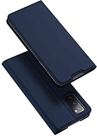 DUX DUCIS Hülle für Samsung Galaxy S20 FE, Leder Klappbar Handyhülle Schutzhülle Tasche Case mit [Kartenfach] [Standfunktion] [Magnetisch] für Samsung Galaxy S20 FE (Blau)