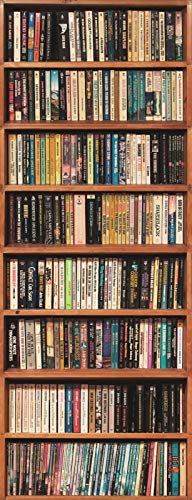 A.Monamour Pegatinas Decorativas de Puerta Autoadhesivo 3D Estantería Llena De Libros En La Biblioteca De Fondo Estantería Vinilo para Puertas Mural PVC Pegatinas de Pared Foto Poster 77 x 200 cm