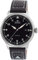 Dugena Herren-Armbanduhr Kappa 7 Airtrip, Automatik, schwarzes Zifferblatt, Edelstahlgehäuse, Saphirglas, Lederband, Dornschließe, 5 bar (Lederband schwarz)