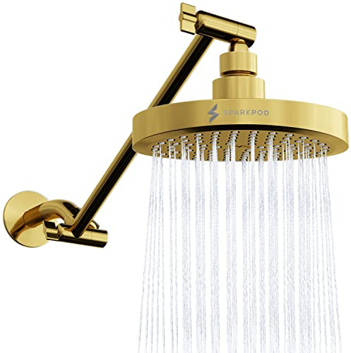 SparkPod 6 Round Rain Shower Head with 11 Shower Arm