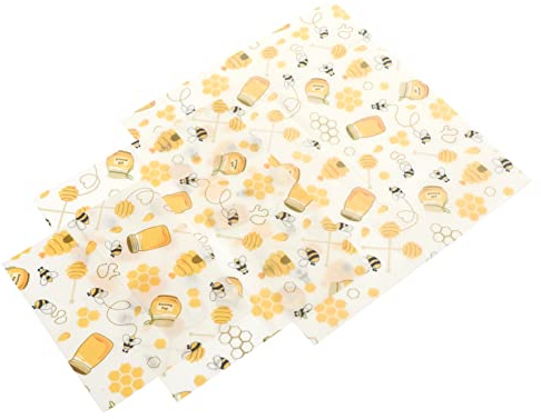 Abaodam 3pcs Beeswax Food Wraps Reusable Packing Cloth Food Storage Wraps Washable Packaging Cloths for Kitchen Household Picnic