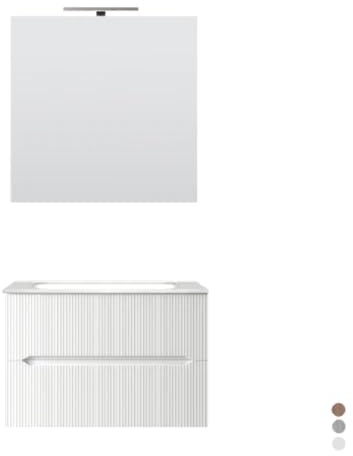 Mueble baño suspendido línea Stick canettato 70 cm nogal dorado